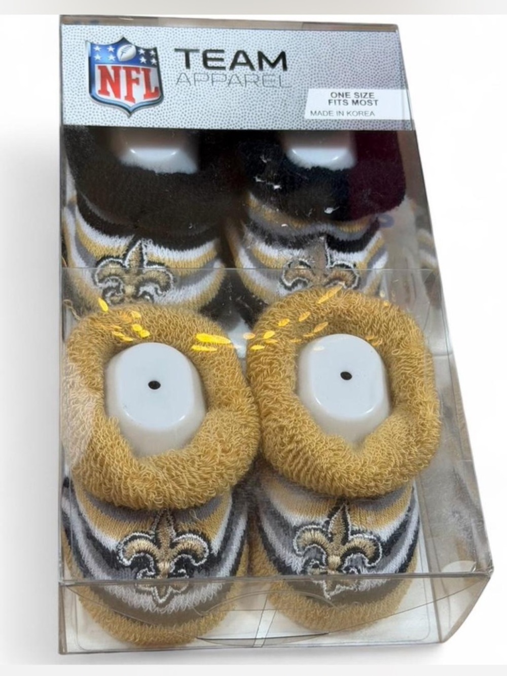 NWT NFL New Orleans Saints Baby Bootie Socks FBF Originals OSFM